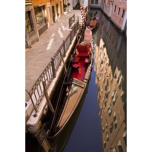 Italy, Venice Gondola parked in a canal